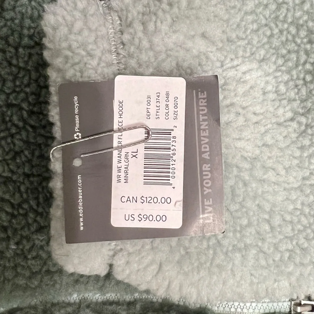 NWOT Eddie Bauer We Wander Hoodie Jacket Coat in Mineral Green - Picture 8 of 9